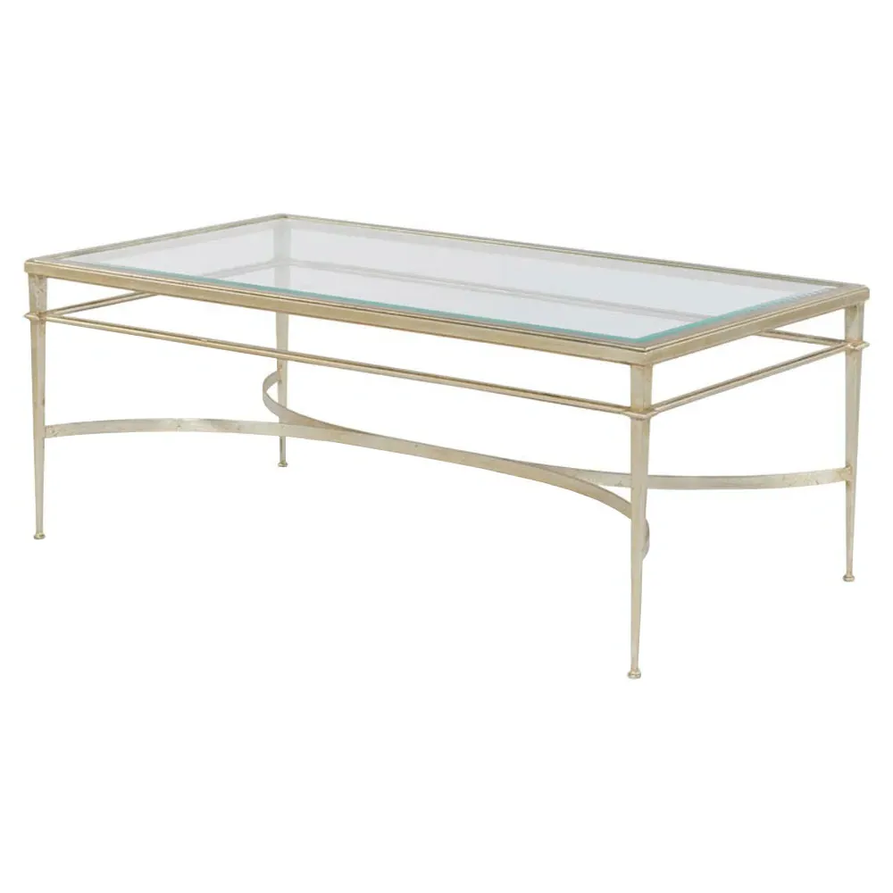 Madeline Rectangular Coffee Table - Silver Leaf, Glass