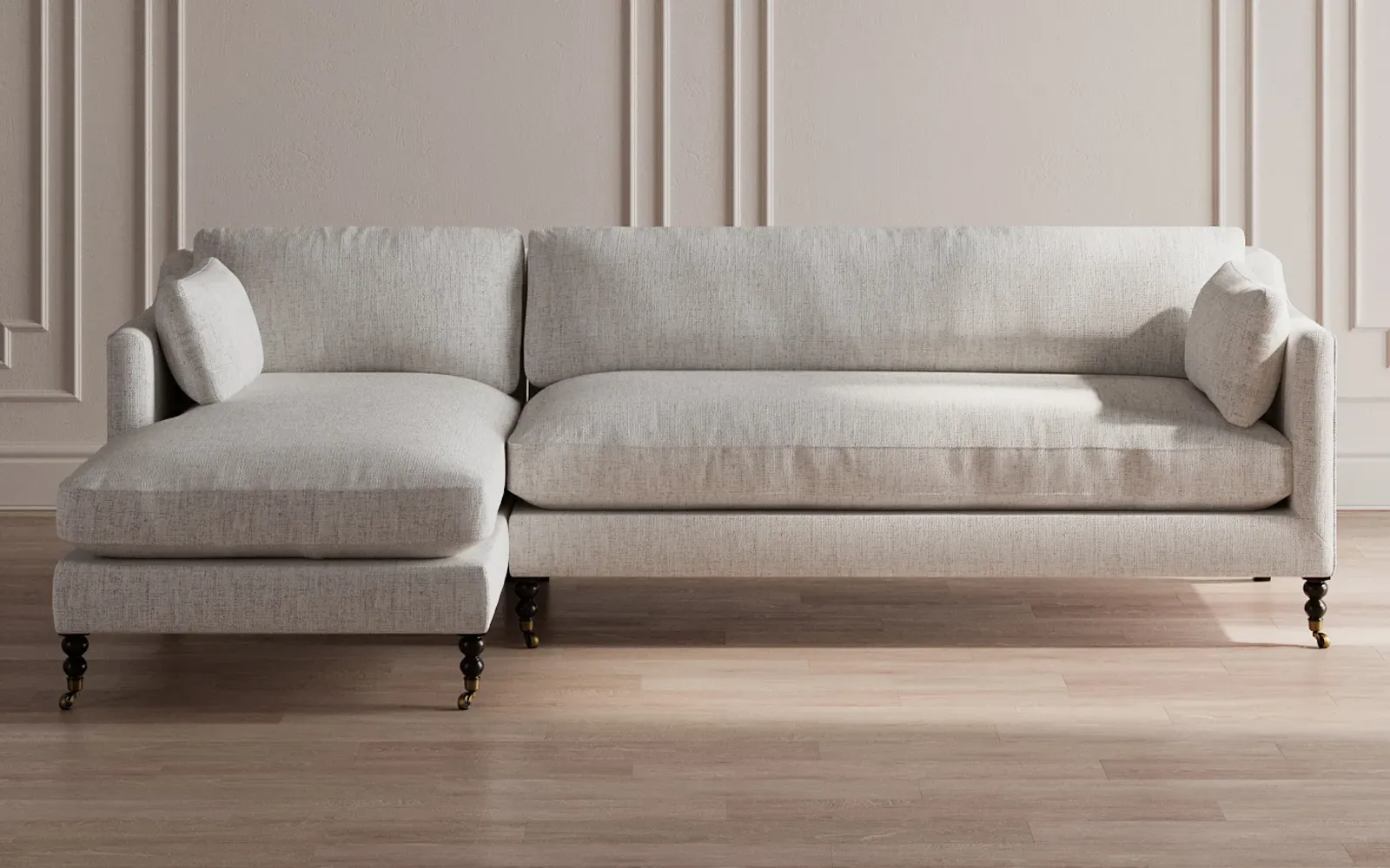 Madeline Right-Facing Chaise Sectional - Heathered Teal