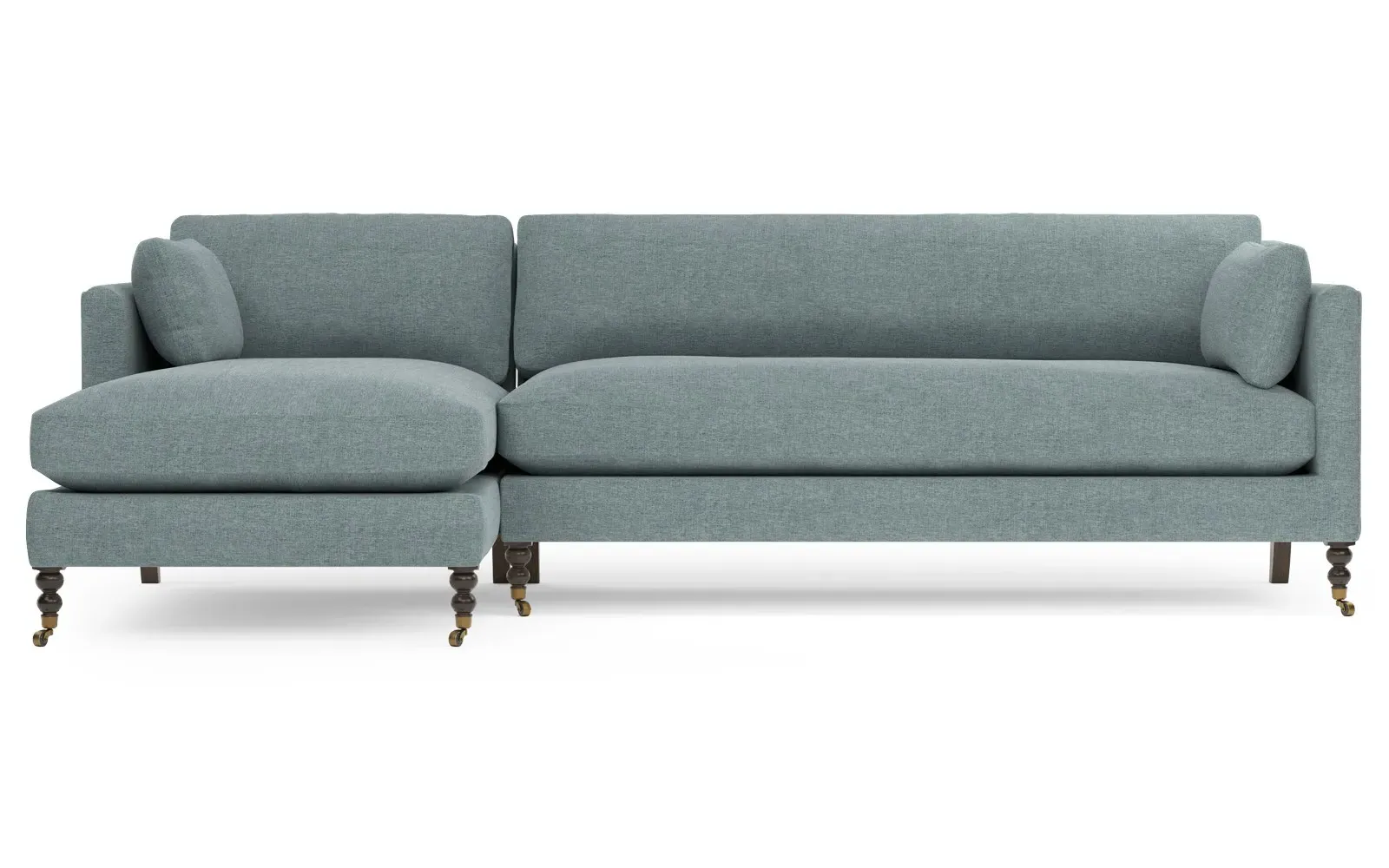 Madeline Right-Facing Chaise Sectional - Heathered Teal