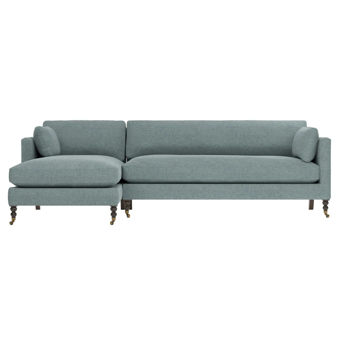 Madeline Right-Facing Chaise Sectional - Heathered Teal