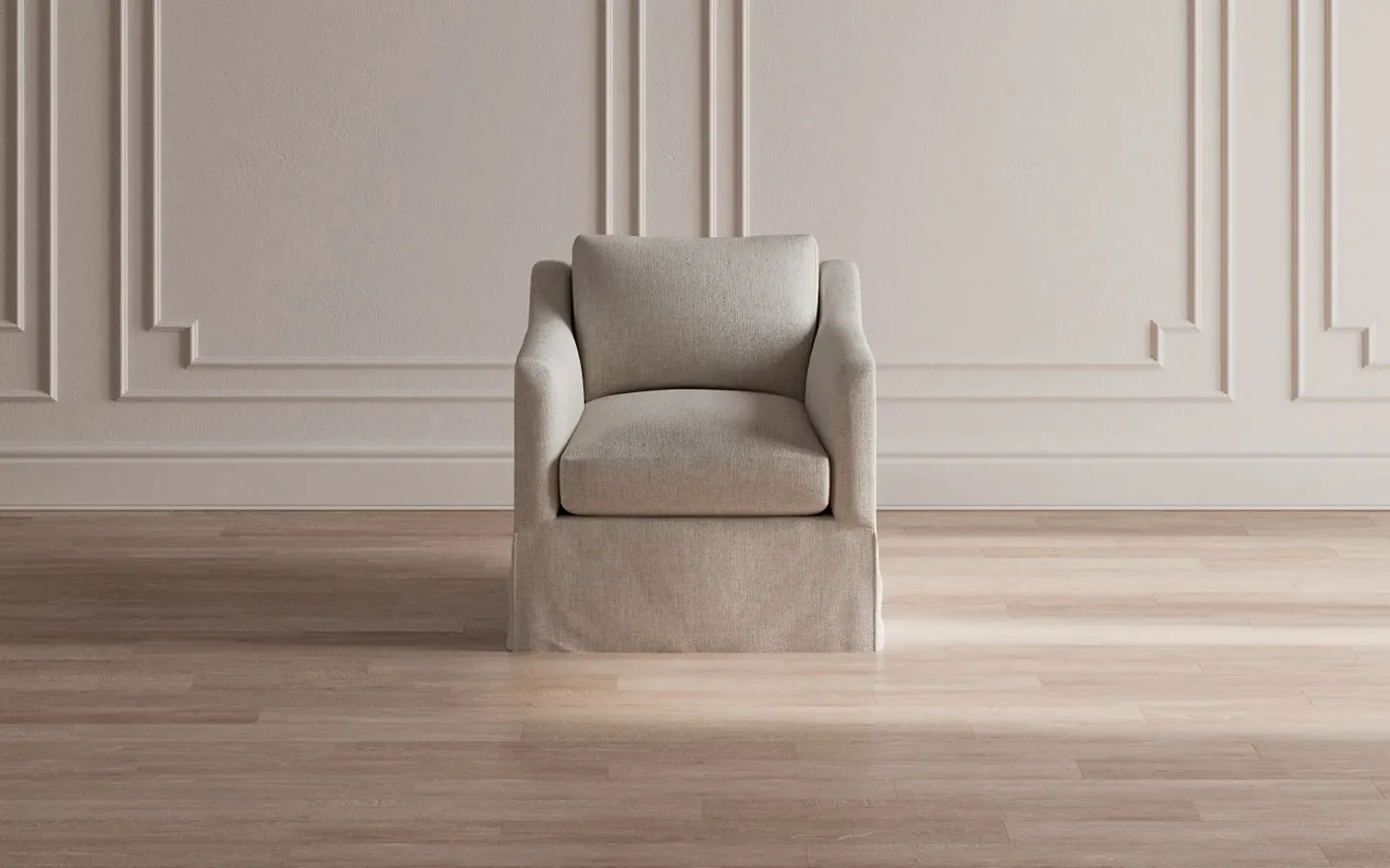 Madeline Slipcovered Chair - Straw