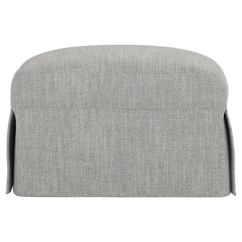 Madeline Slipcovered Ottoman - Nickel