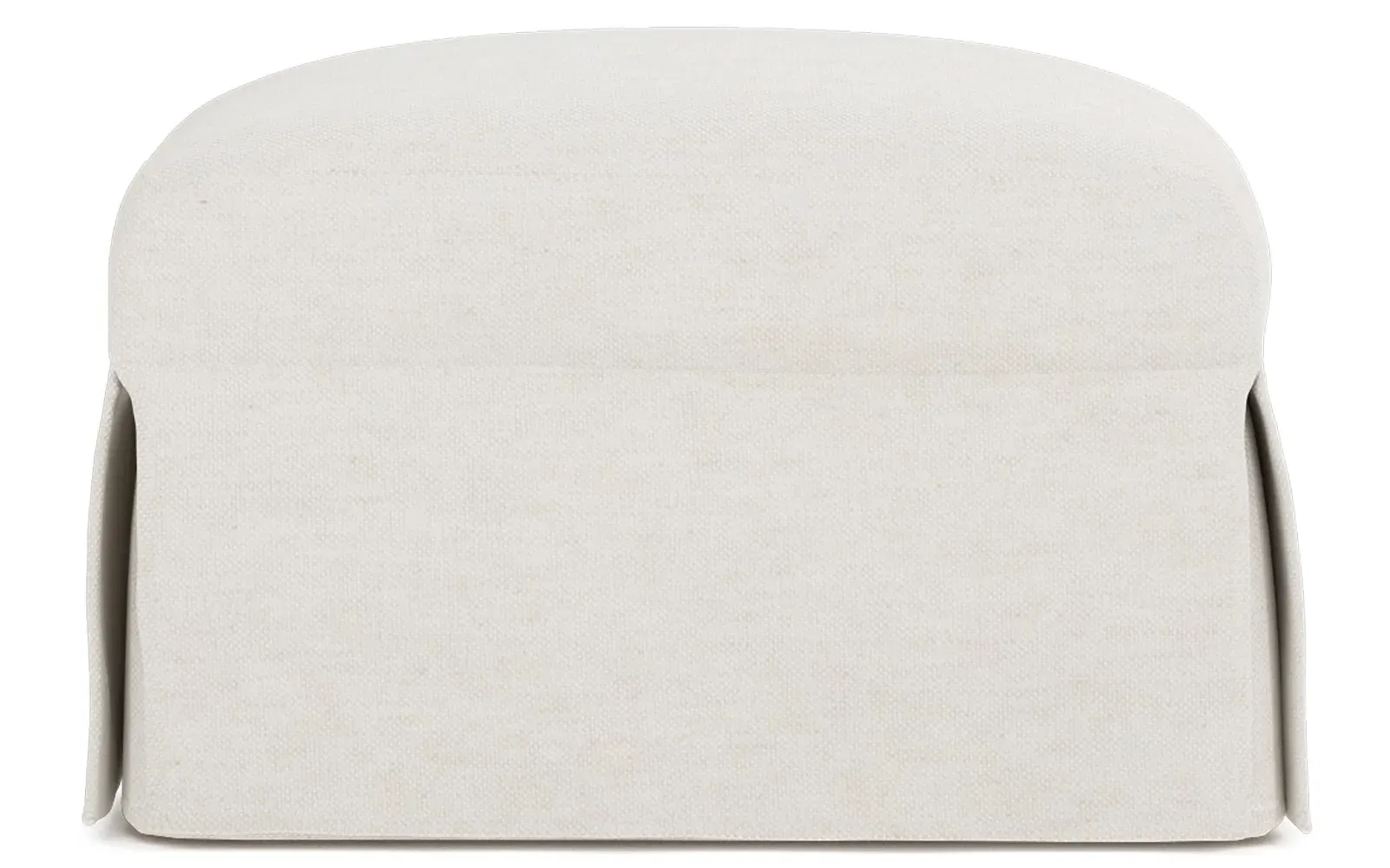 Madeline Slipcovered Ottoman - Pearl