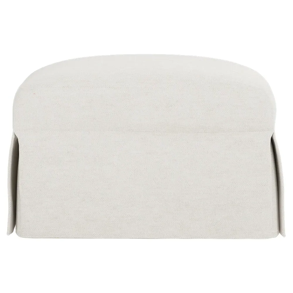 Madeline Slipcovered Ottoman - Pearl image