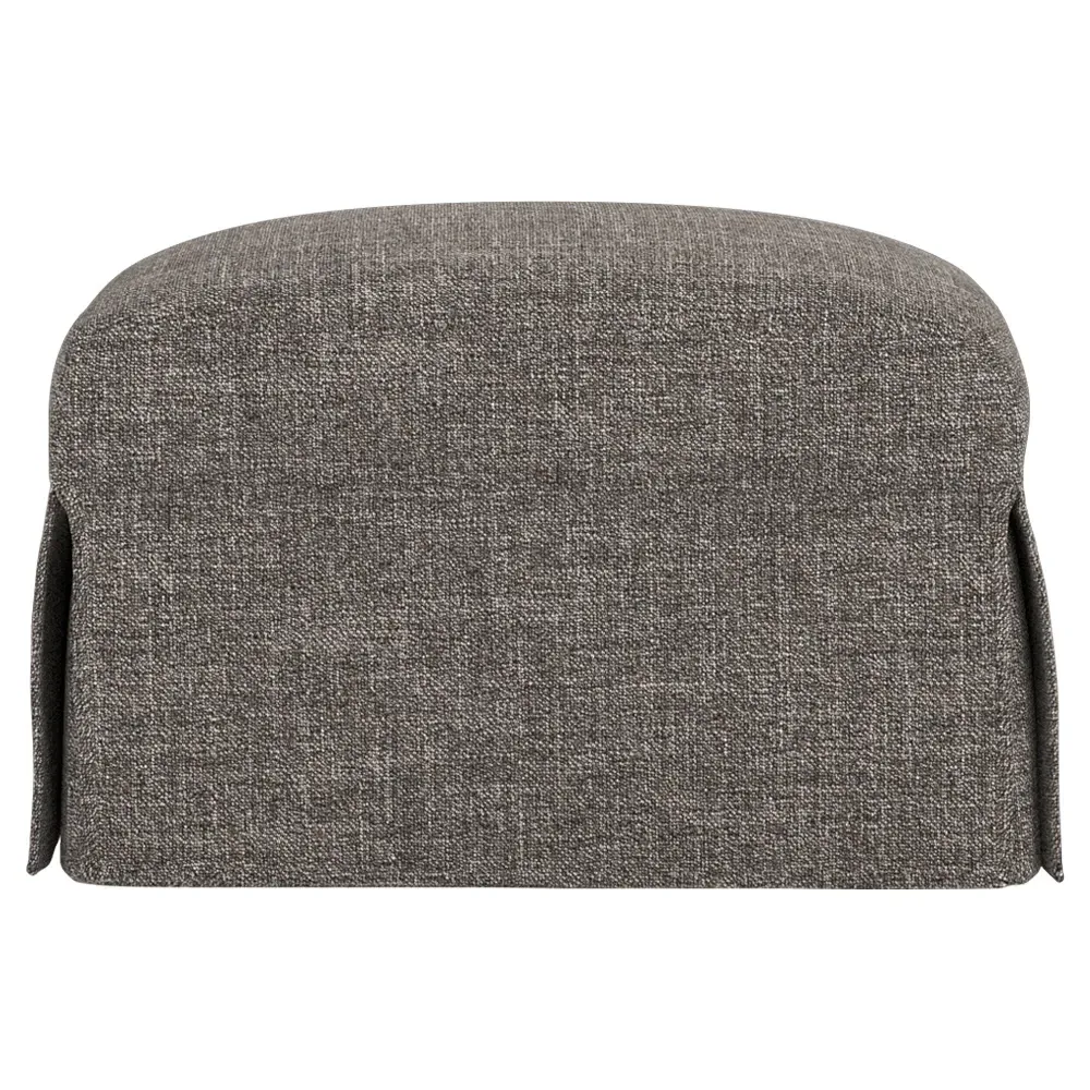 Madeline Slipcovered Ottoman - Truffle