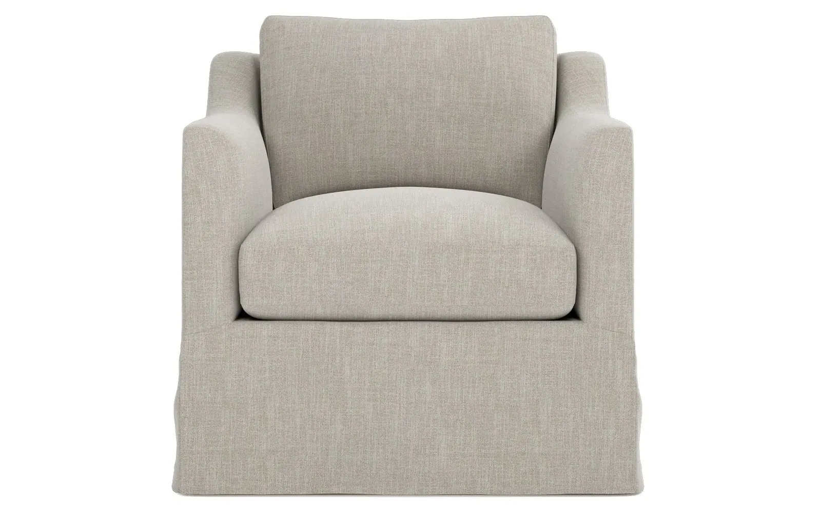 Madeline Slipcovered Swivel Chair - Dove