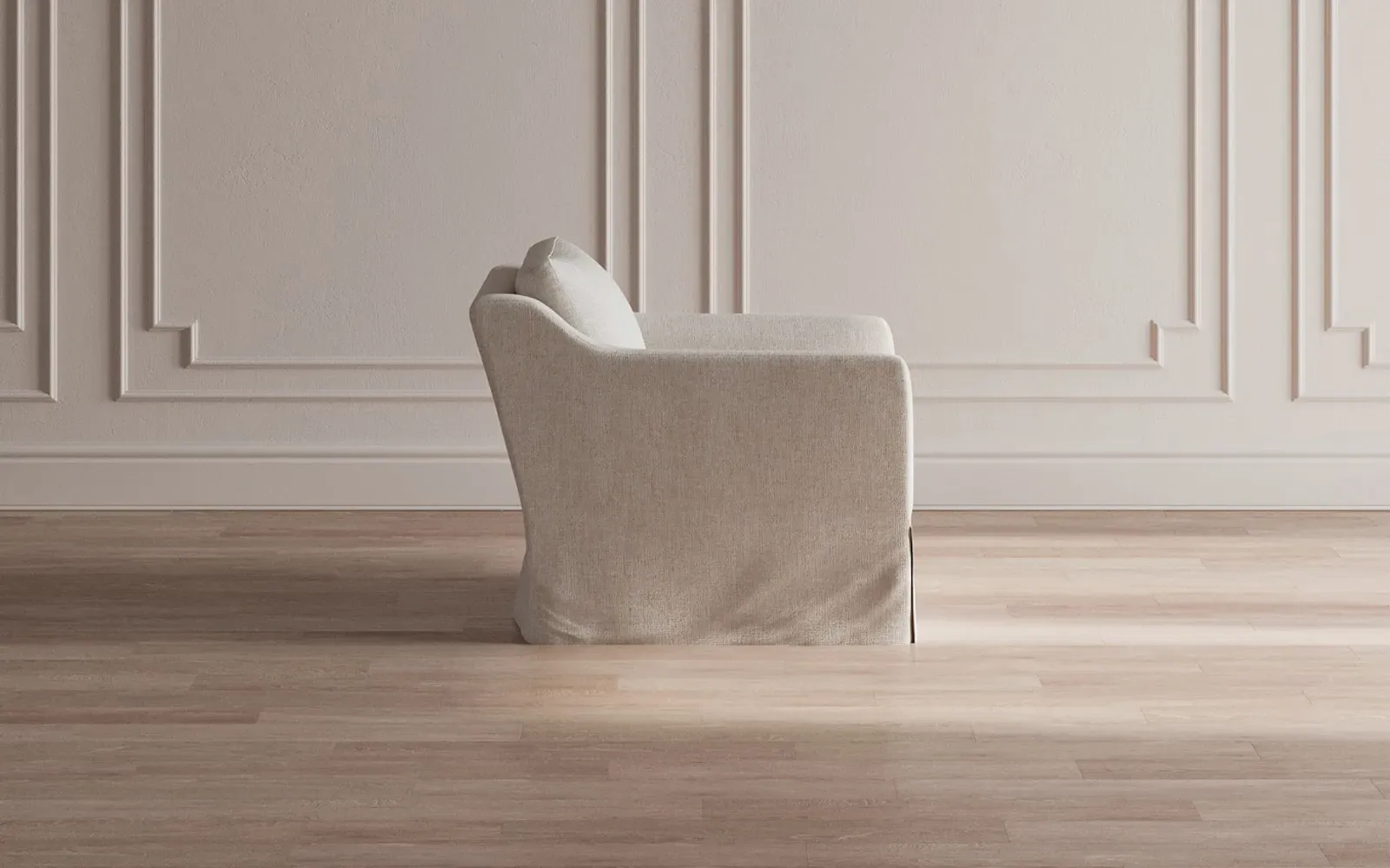 Madeline Slipcovered Swivel Chair - Pearl