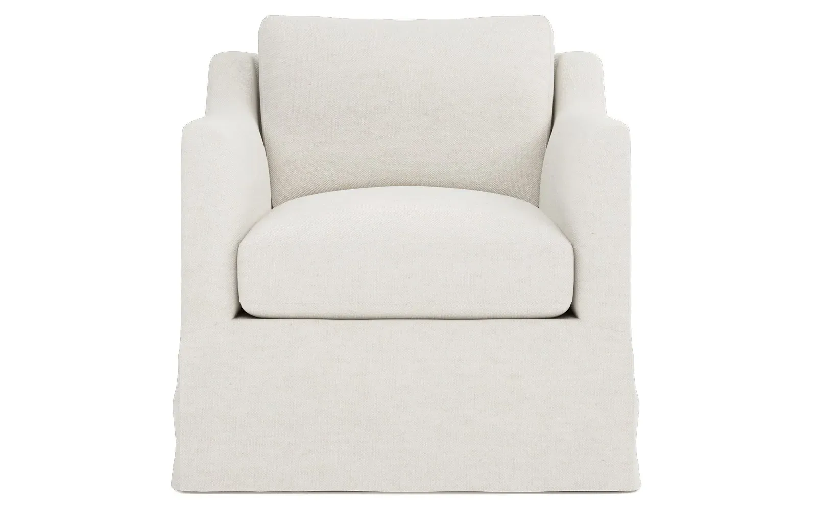 Madeline Slipcovered Swivel Chair - Pearl