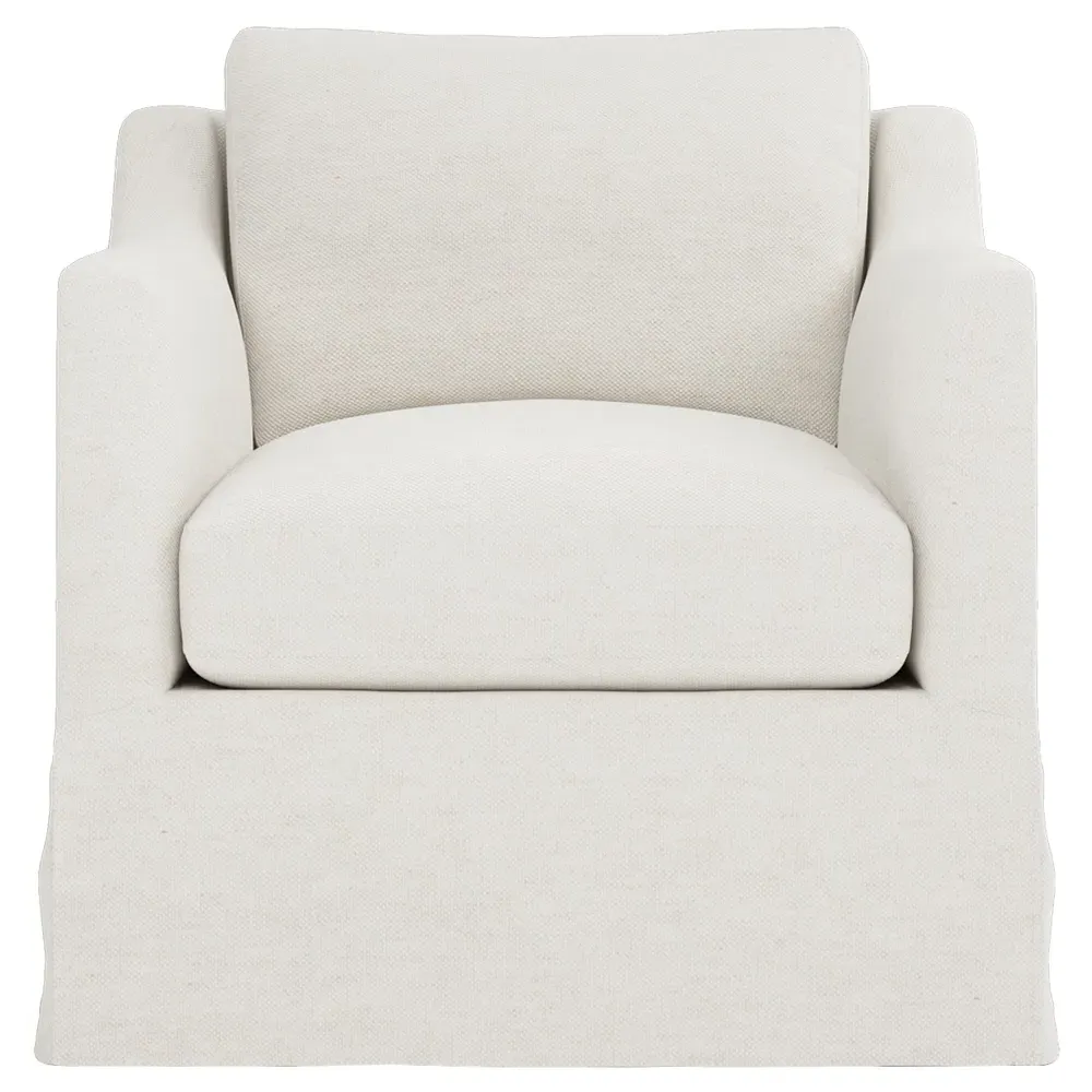 Madeline Slipcovered Swivel Chair - Pearl