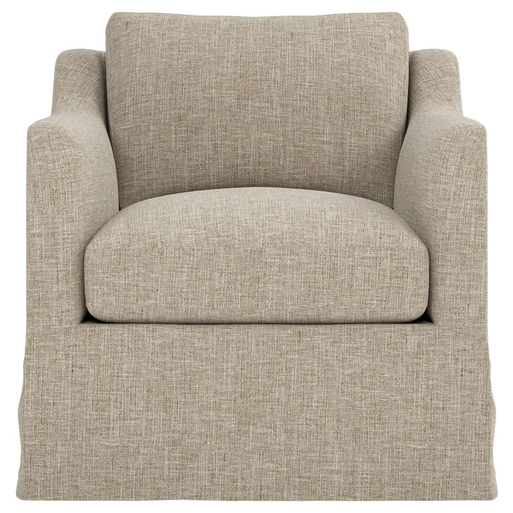 Madeline Slipcovered Swivel Chair - Sand
