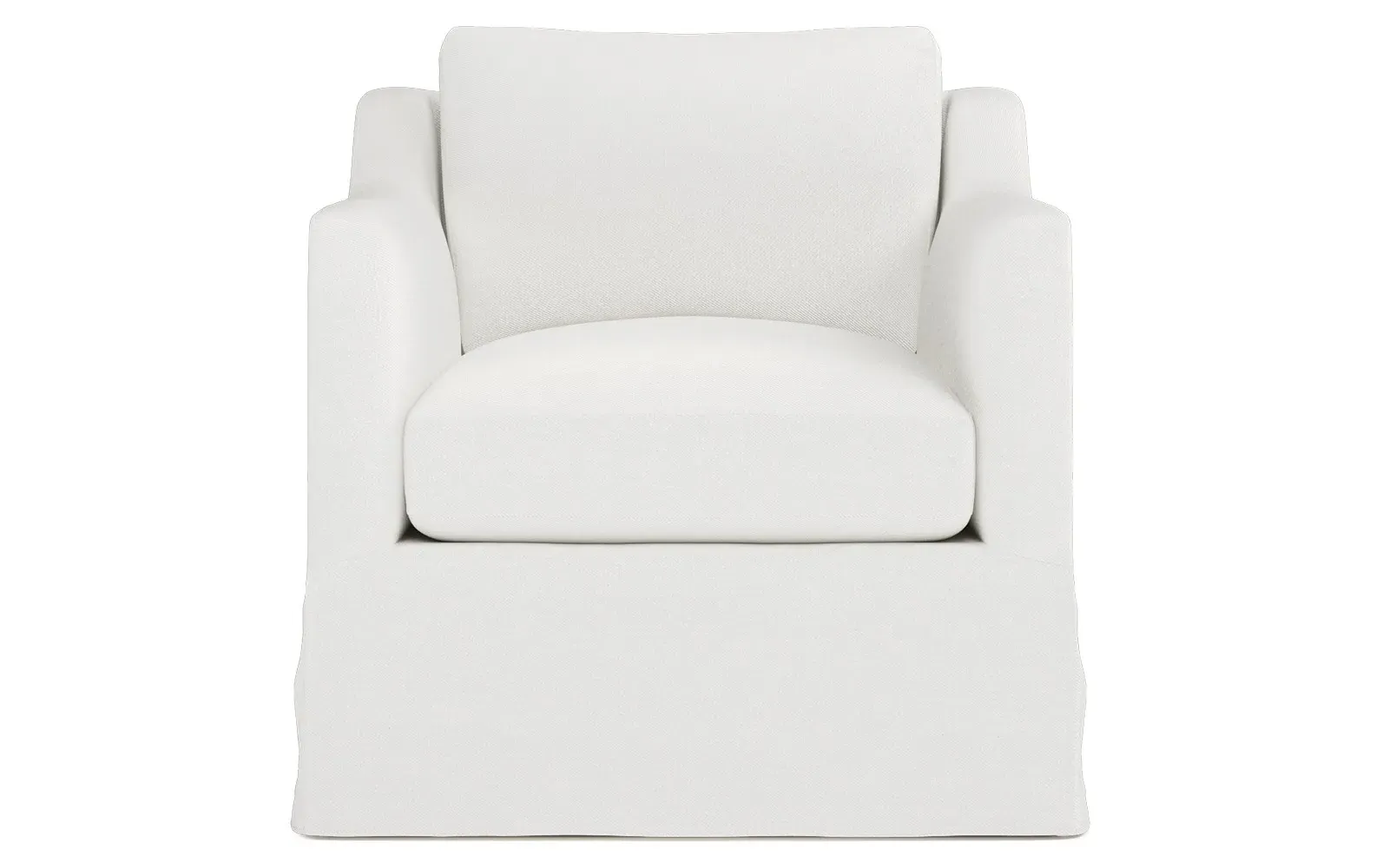 Madeline Slipcovered Swivel Chair - Snow