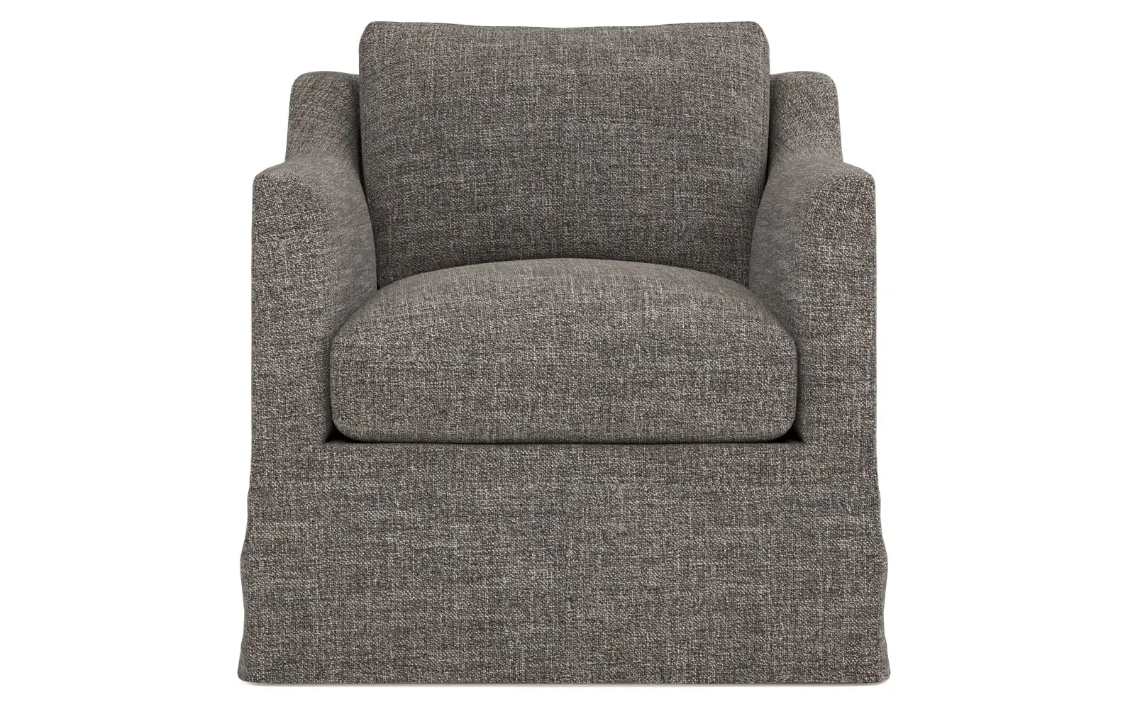 Madeline Slipcovered Swivel Chair - Truffle