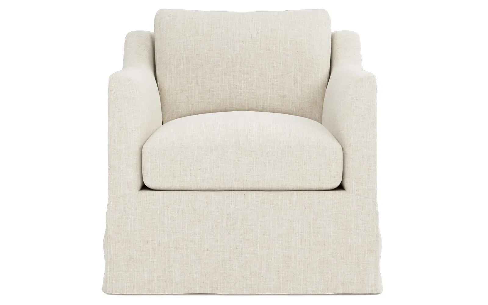 Madeline Slipcovered Swivel Chair - Vanilla