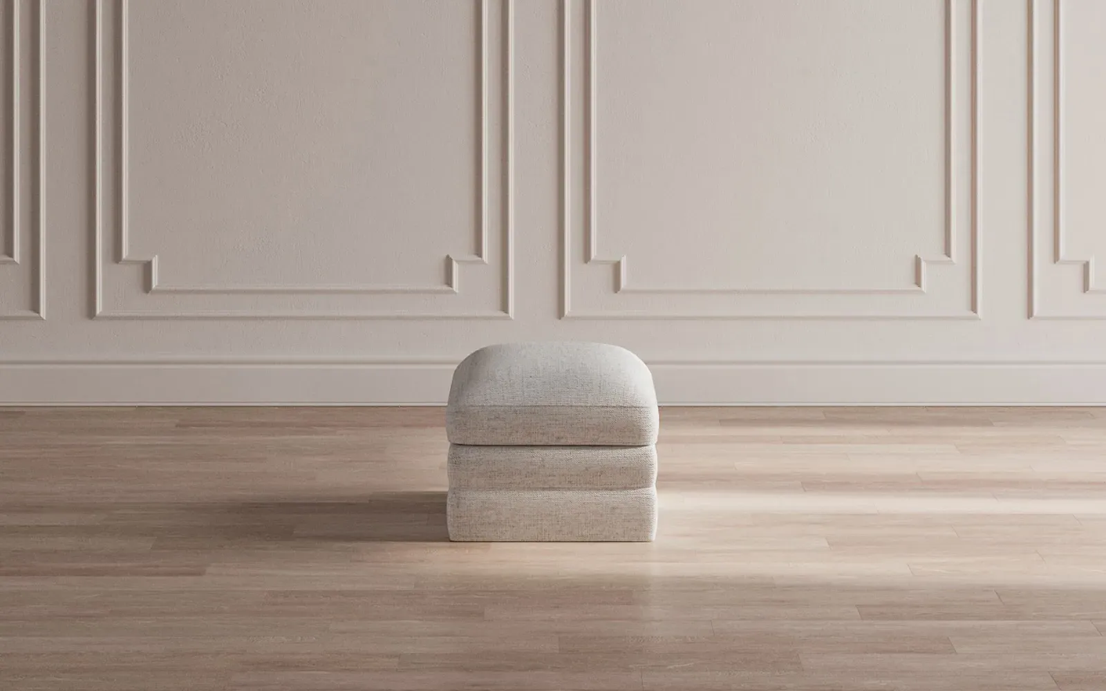 Madeline Upholstered Ottoman - Biscuit