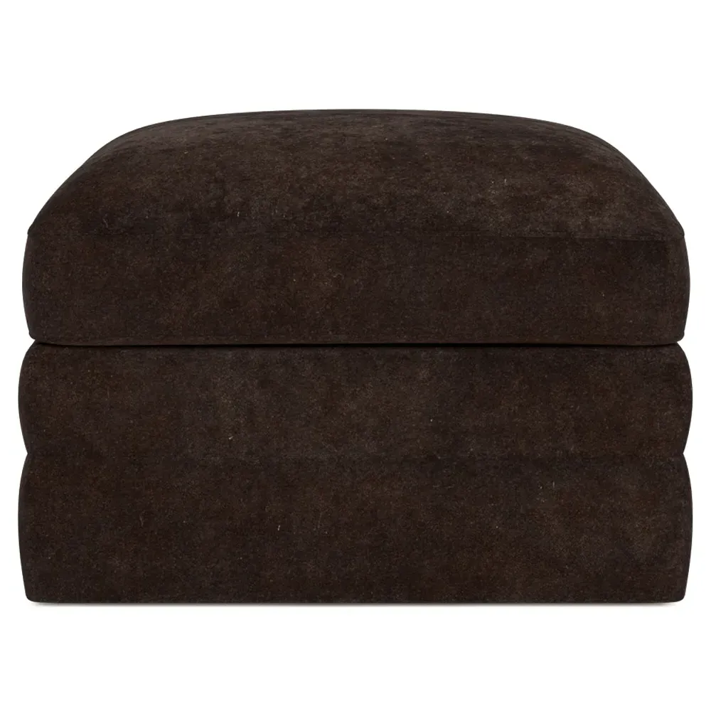 Madeline Upholstered Ottoman - Dark Chocolate image