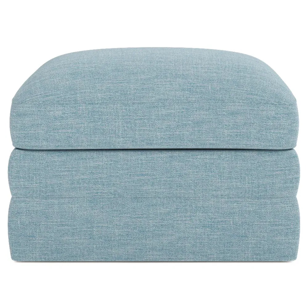 Madeline Upholstered Ottoman - Eggshell Blue image
