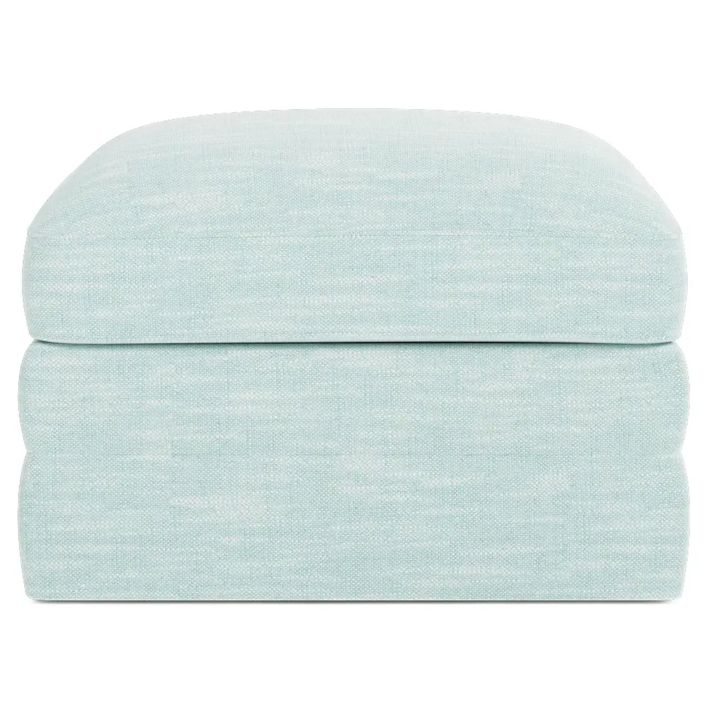 Madeline Upholstered Ottoman - Sea Mint