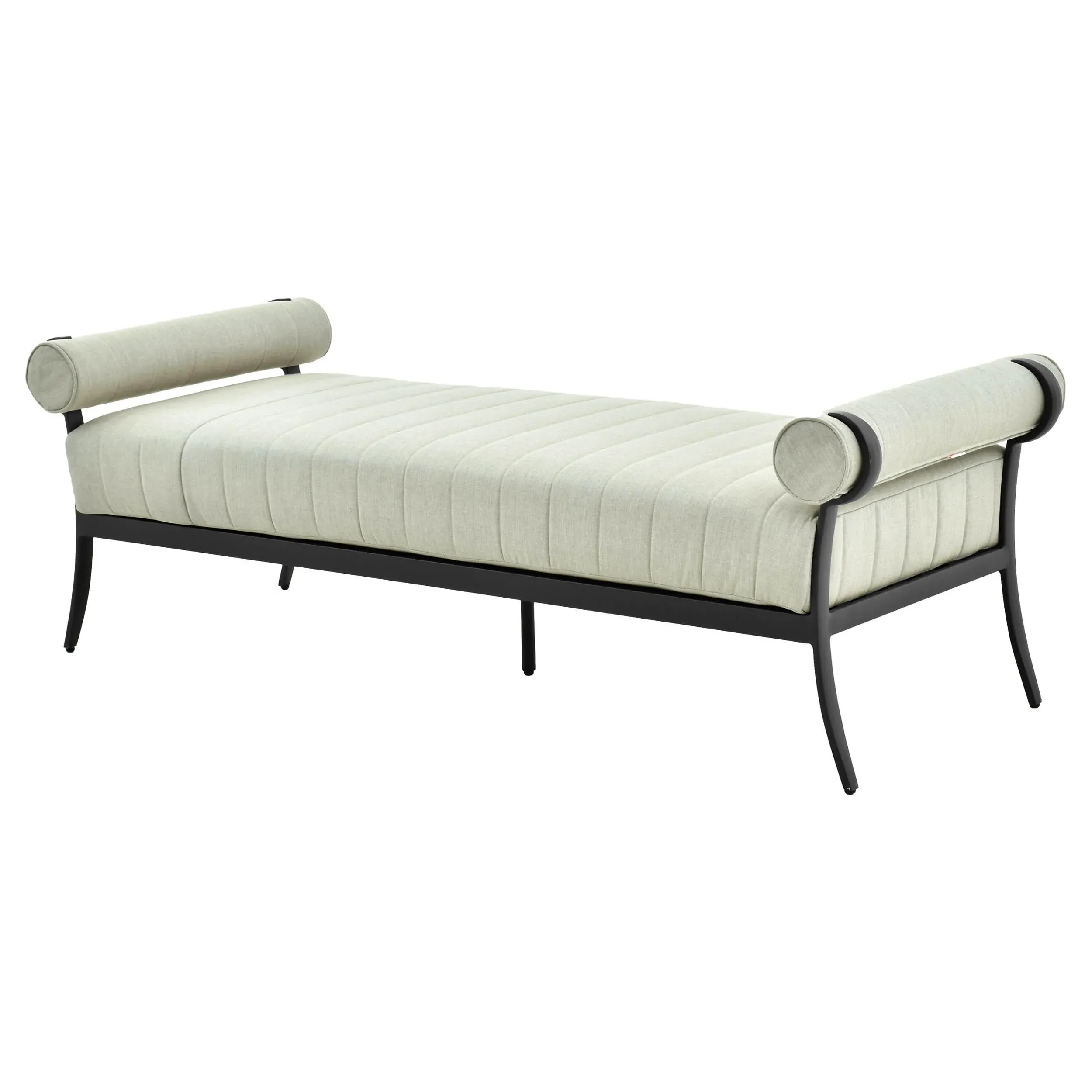 Madelle Outdoor Dining Bench - White, Sunbrella