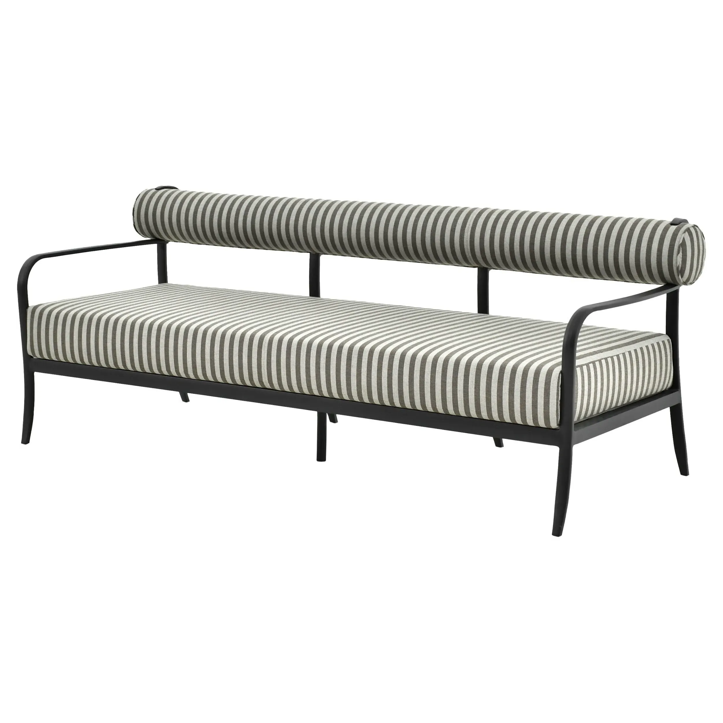 Madelle Outdoor Sofa - Grey Striped, Aluminum