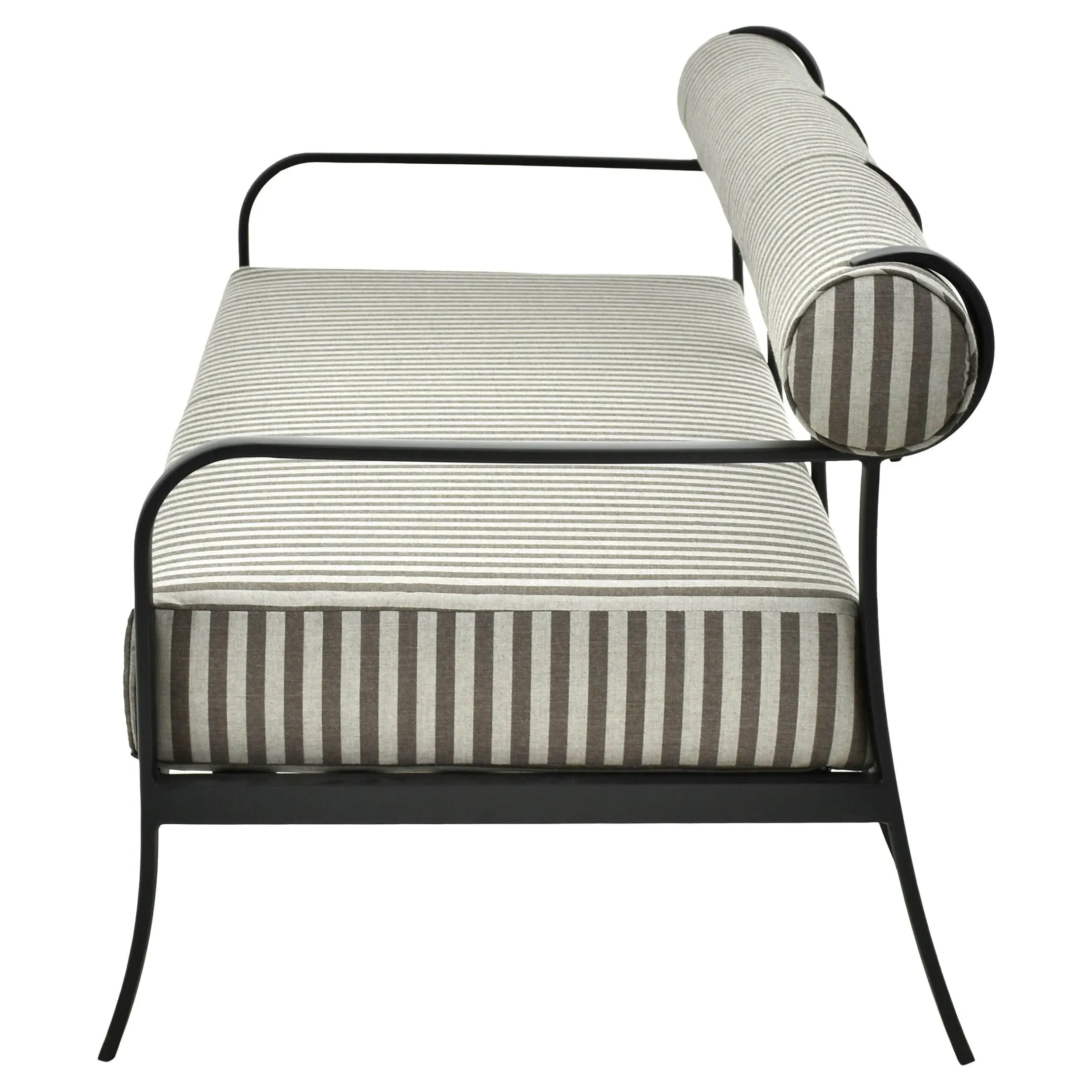 Madelle Outdoor Sofa - Grey Striped, Aluminum