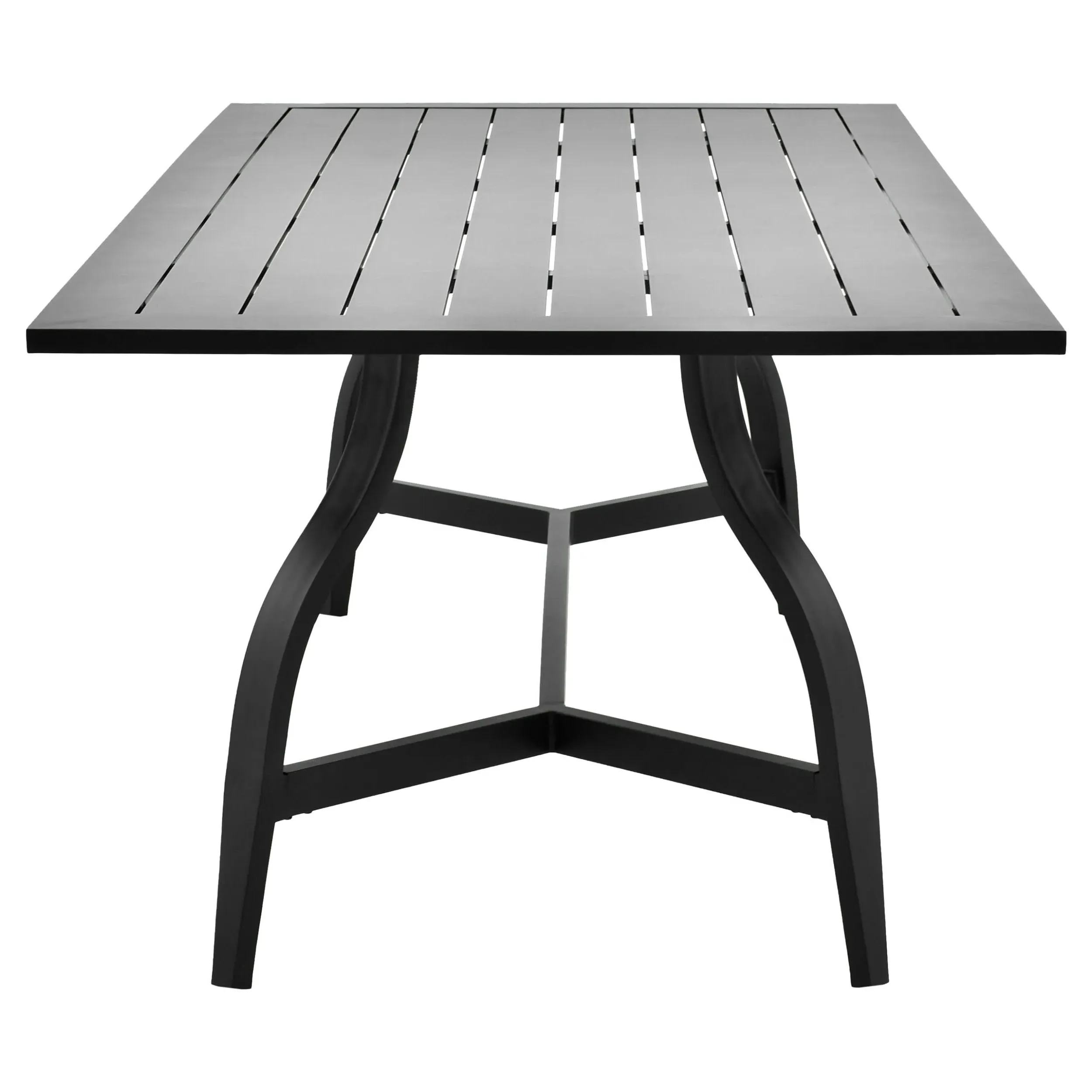 Madelle Rectangular Outdoor Dining Table - Black, Aluminum