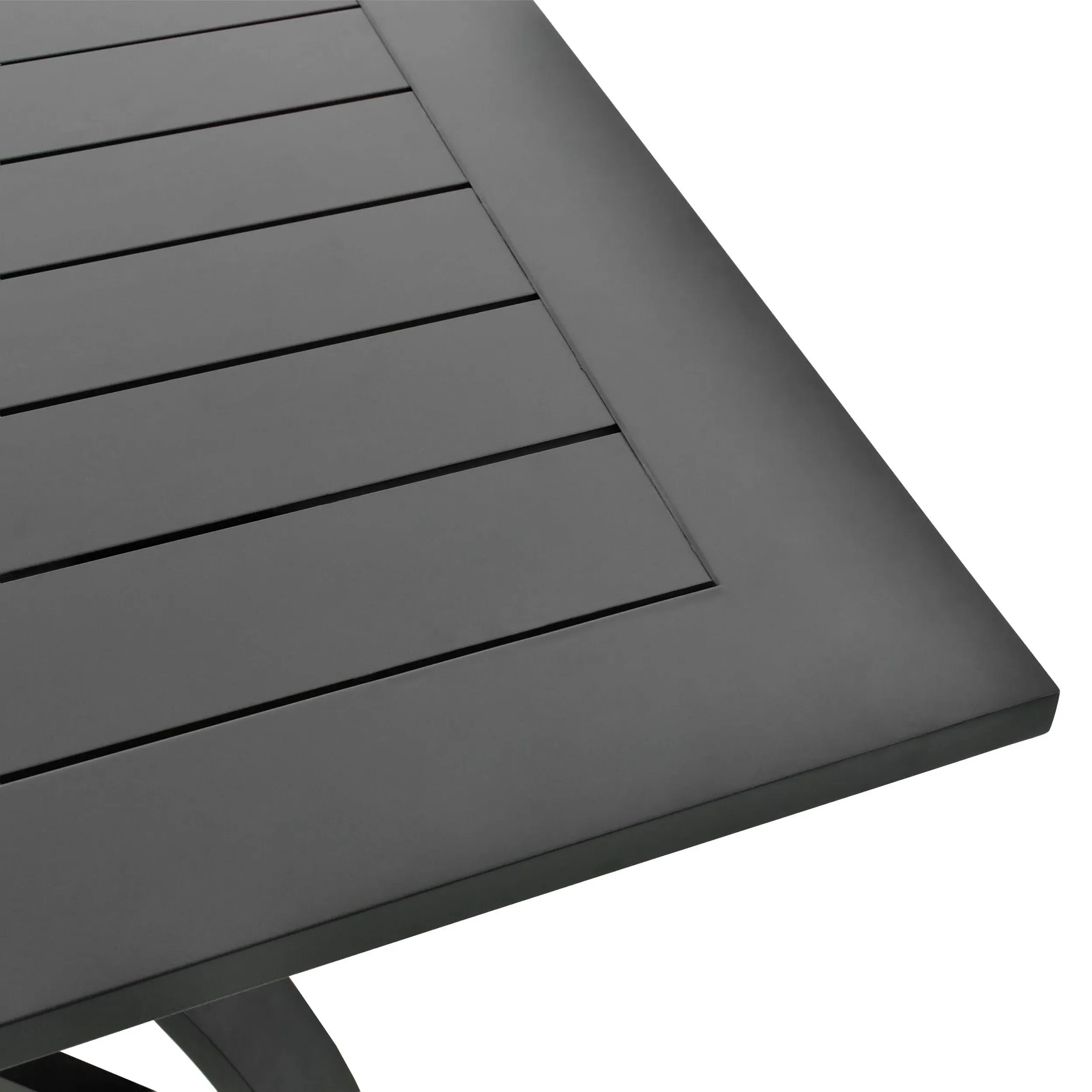 Madelle Rectangular Outdoor Dining Table - Black, Aluminum