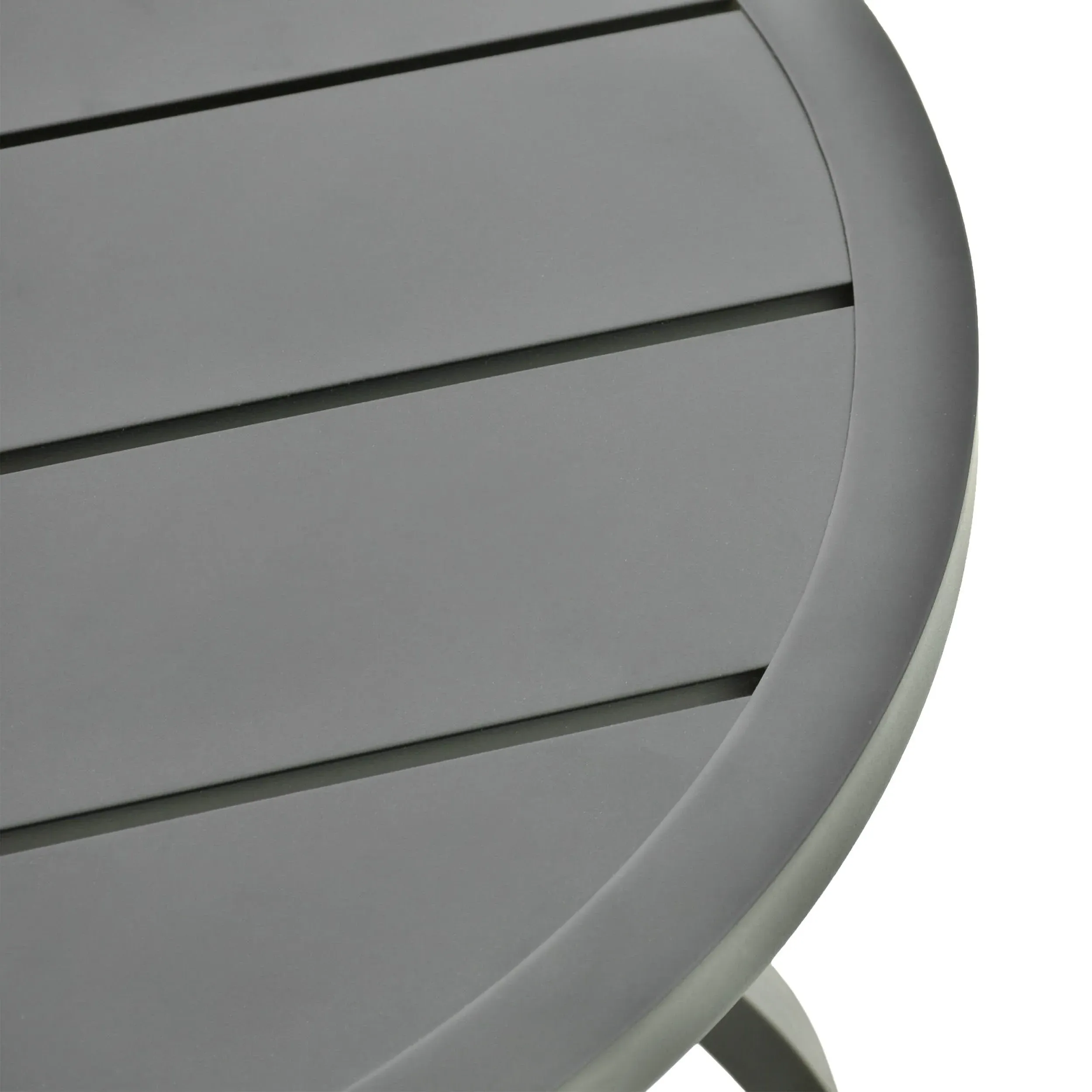 Madelle Round Outdoor End Table - Black, Aluminum