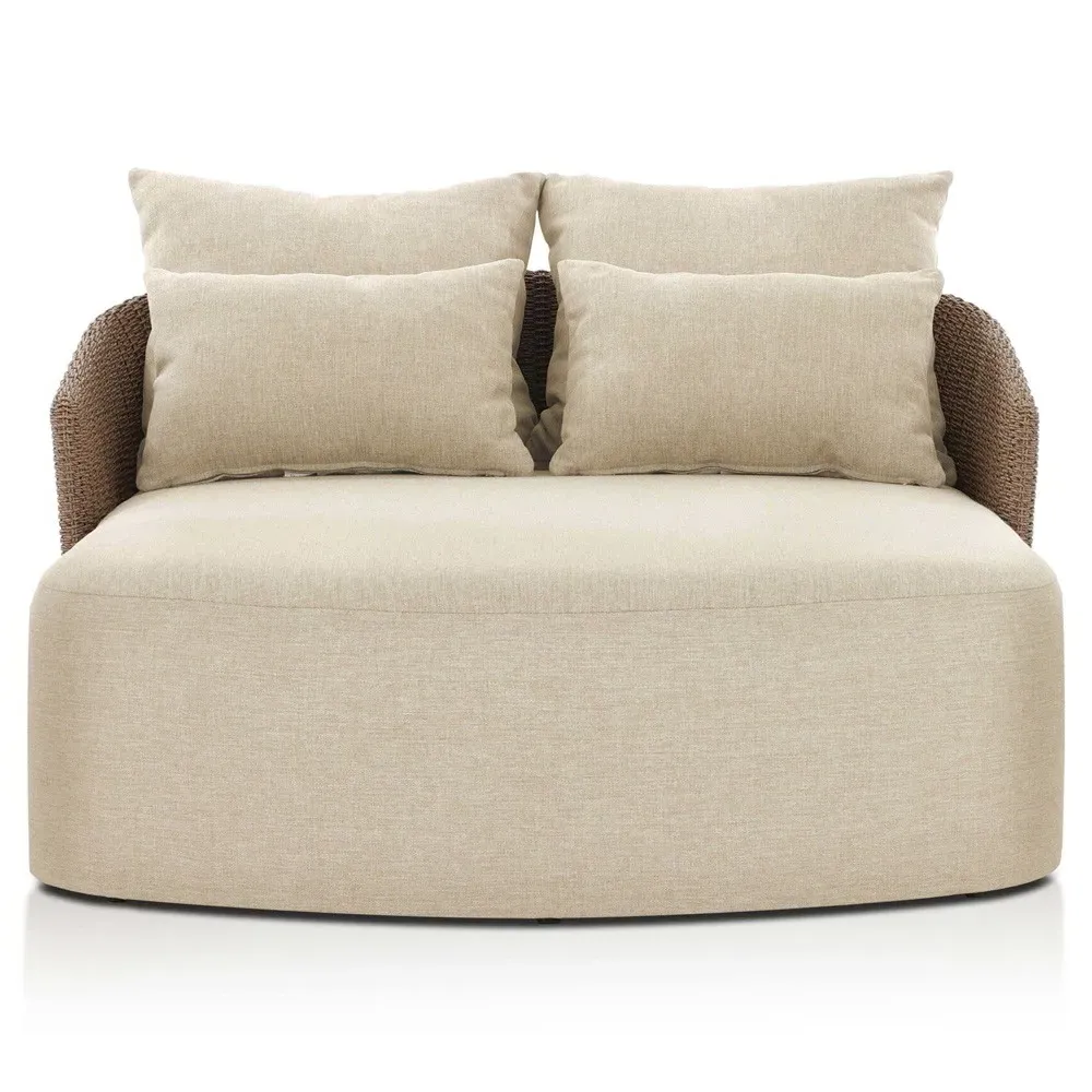 Madelyn Double Chaise Lounge - Beige, Polyethylene