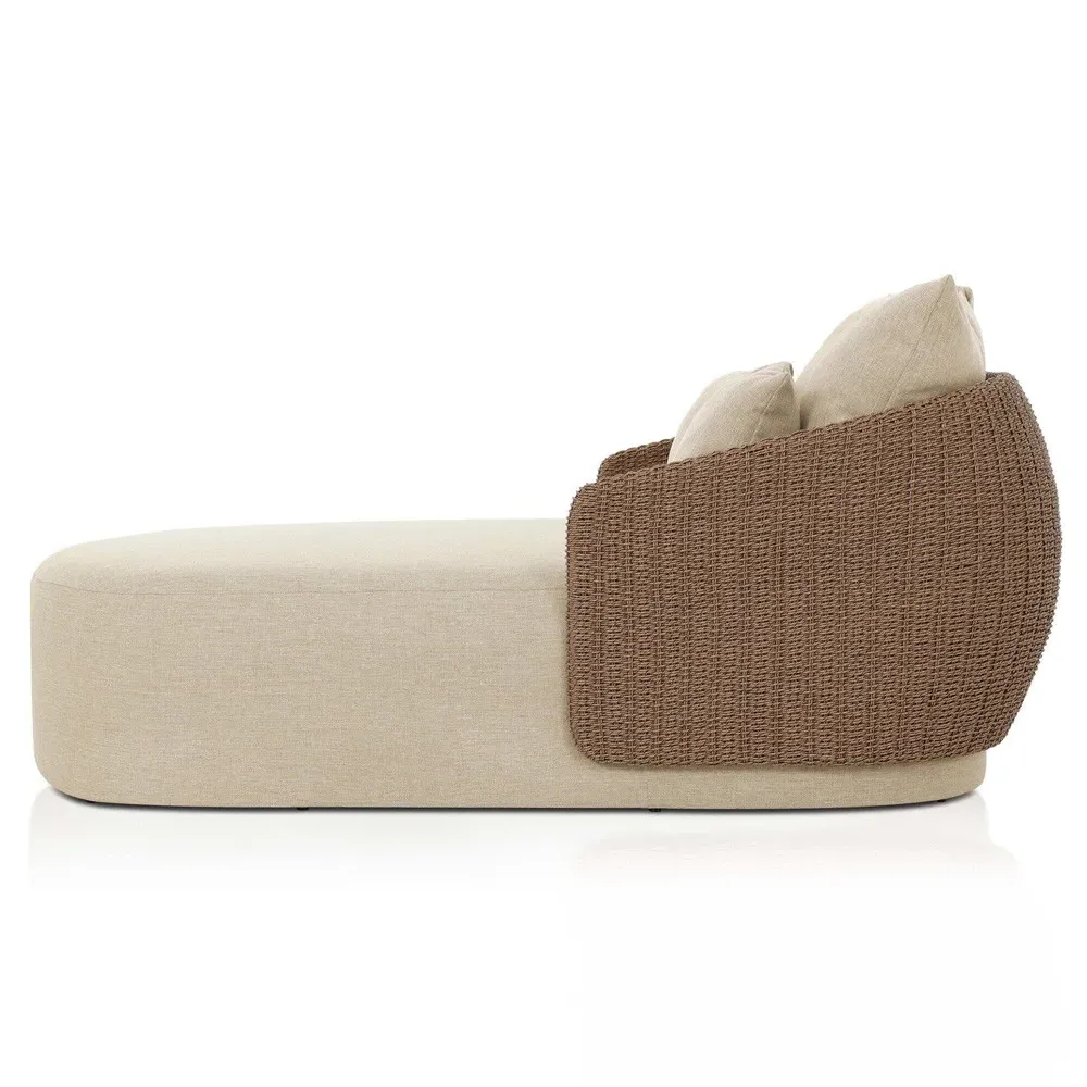 Madelyn Double Chaise Lounge - Beige, Polyethylene