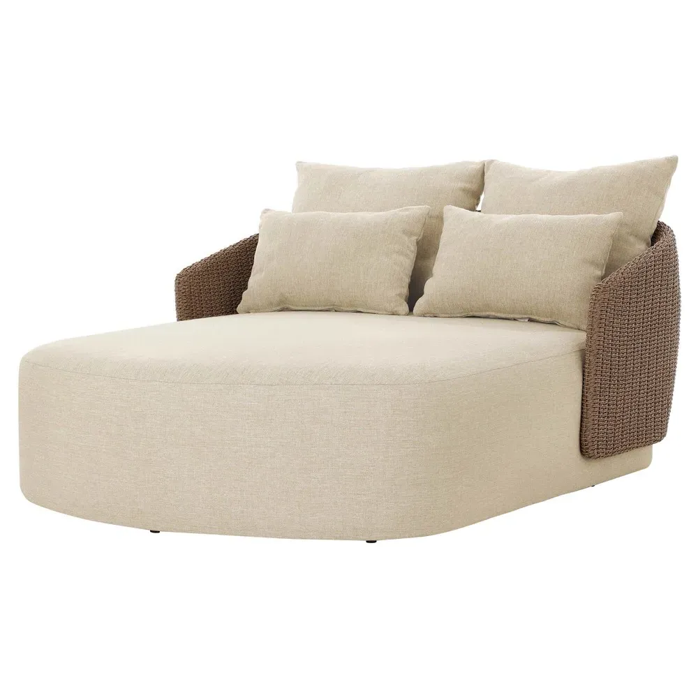 Madelyn Double Chaise Lounge - Beige, Polyethylene