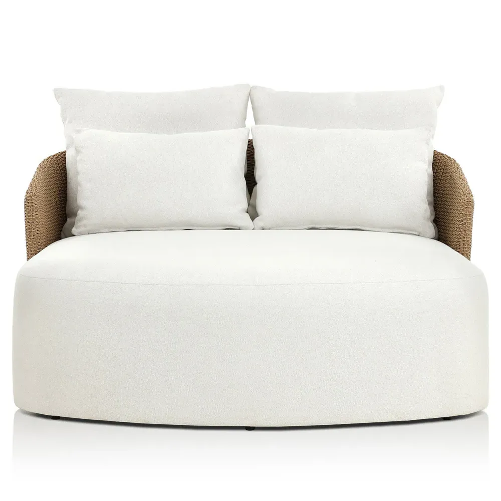 Madelyn Double Chaise Lounge - Cream, Polyethylene