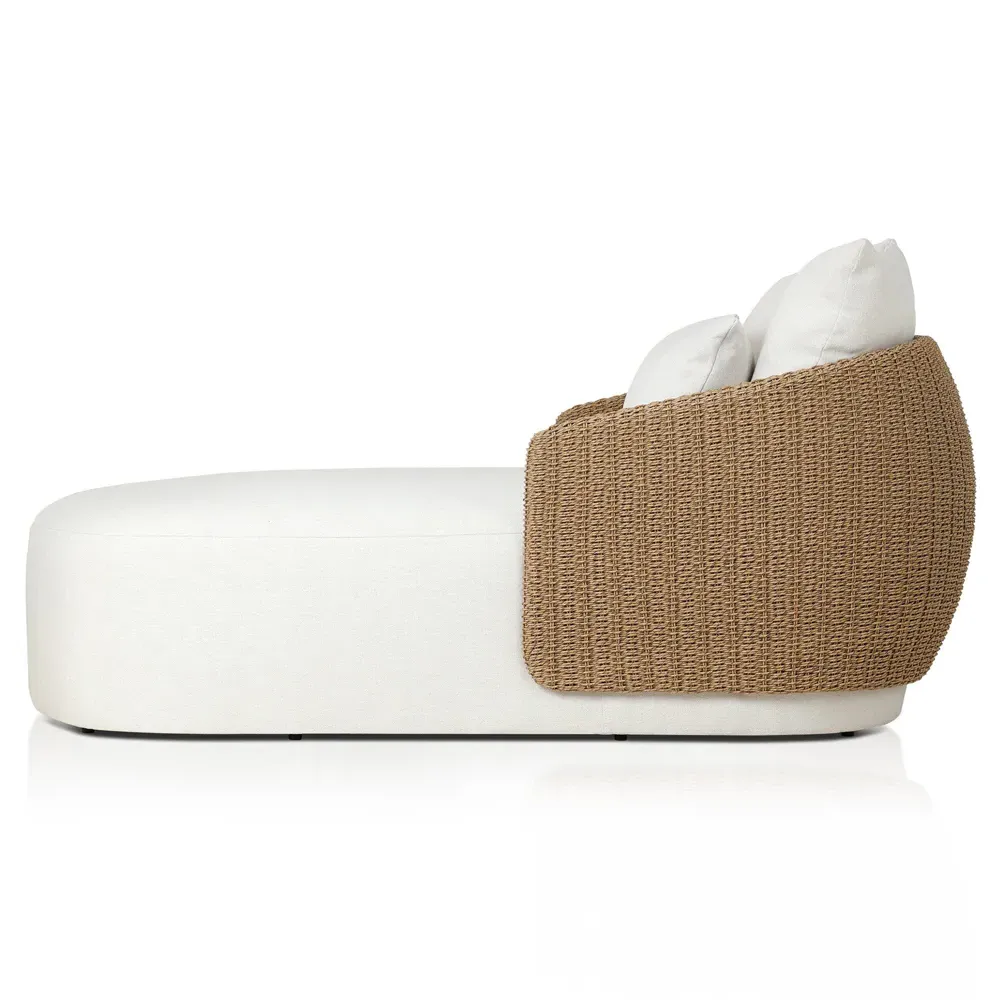 Madelyn Double Chaise Lounge - Cream, Polyethylene