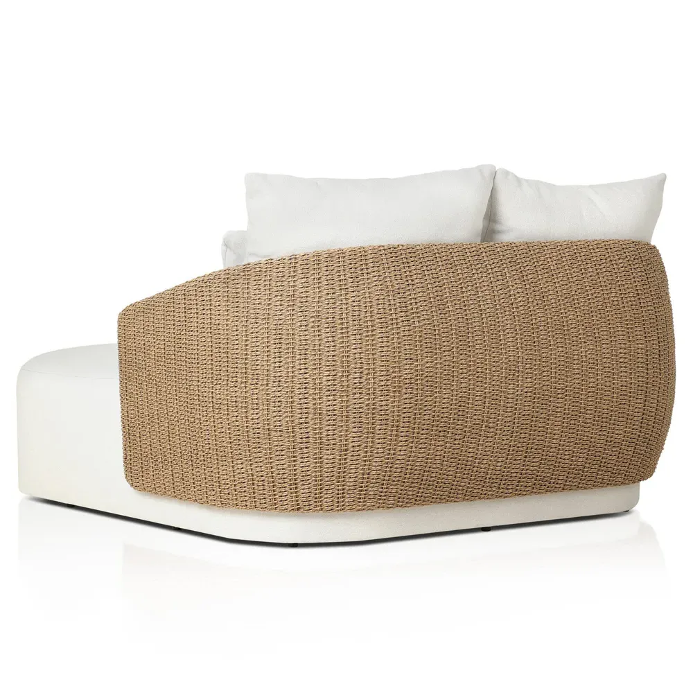 Madelyn Double Chaise Lounge - Cream, Polyethylene