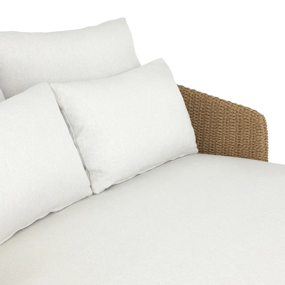 Madelyn Double Chaise Lounge - Cream, Polyethylene