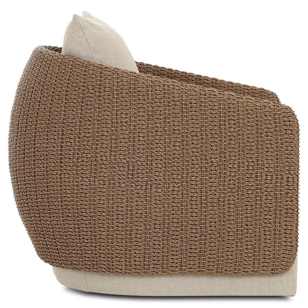 Madelyn Swivel Lounge Chair - Beige, Woven Wicker