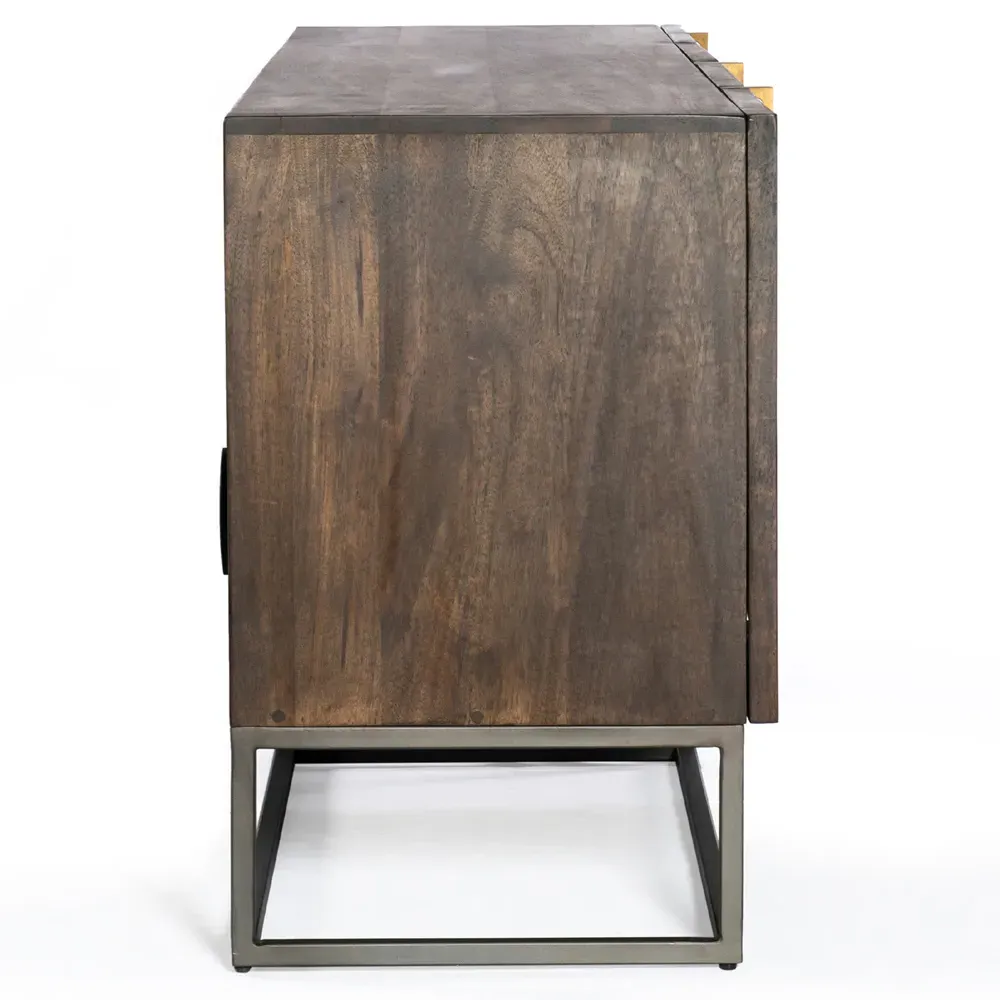 Madison Media Cabinet with Storage - Brown, Mango Wood