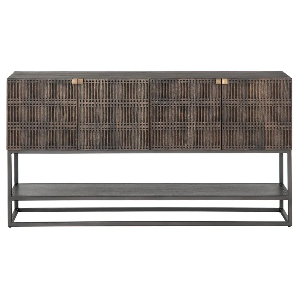 Madison Media Cabinet with Storage - Brown, Mango Wood image