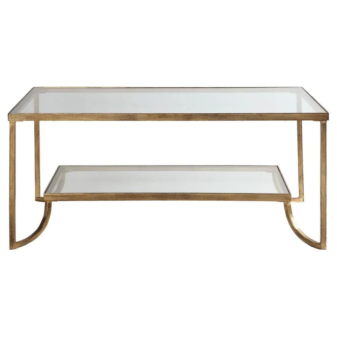Madox Rectangular Coffee Table - Gold, Glass image