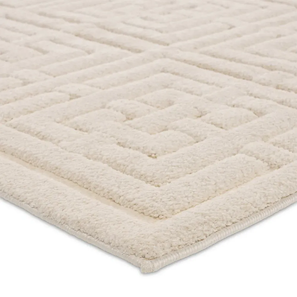 Maelle Geometric Patterned Rug - Cream, Polyester