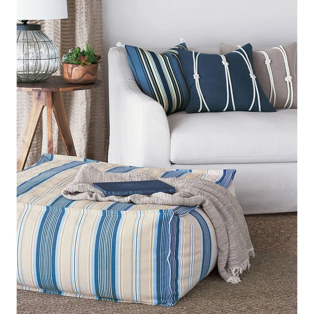 Maelle Knot Throw Pillow - Blue, Linen