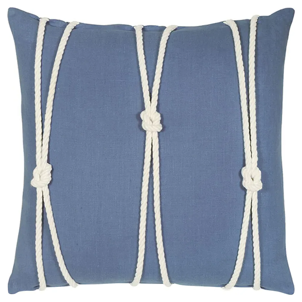 Maelle Knot Throw Pillow - Blue, Linen