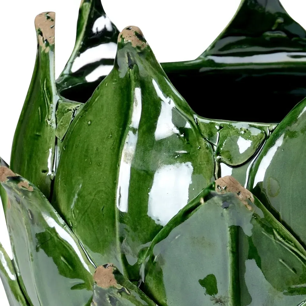 Maelle Round Table Vase - Green, Porcelain