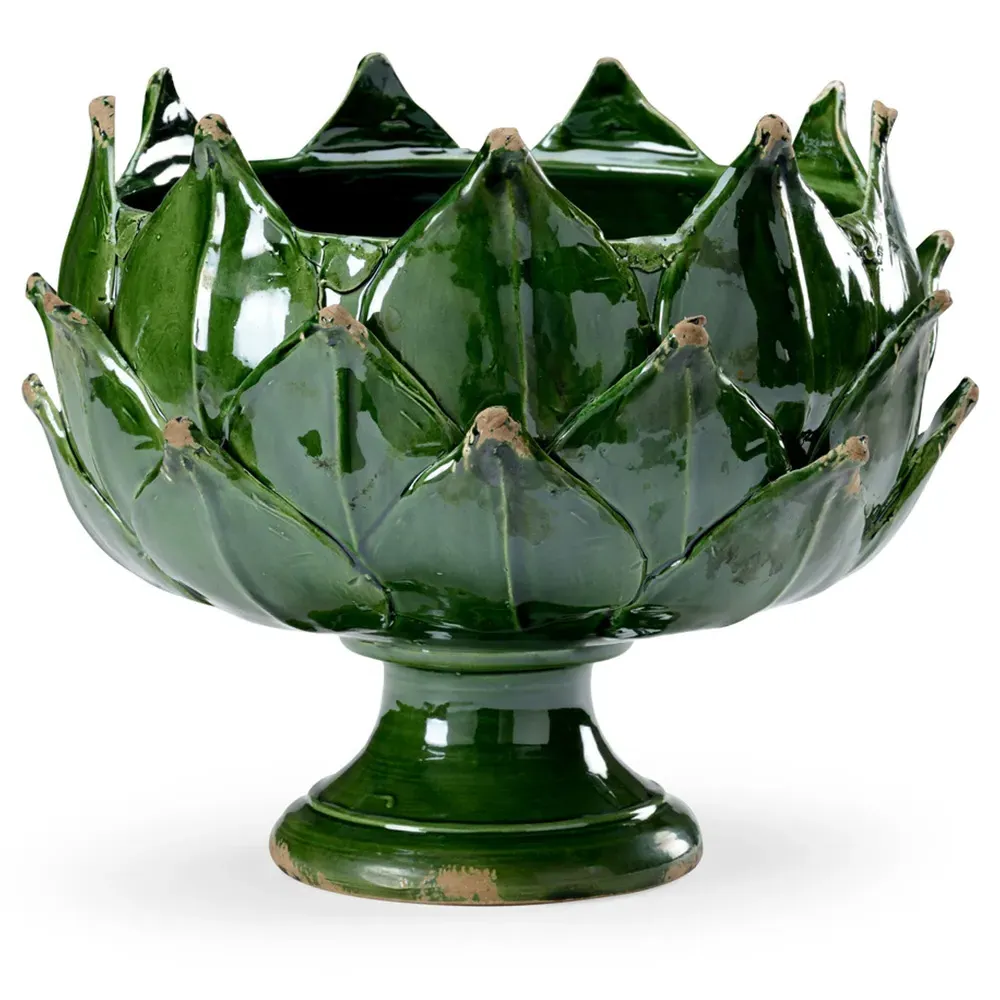 Maelle Round Table Vase - Green, Porcelain image