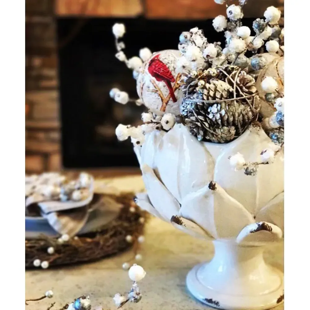 Maelle Round Table Vase - White, Porcelain