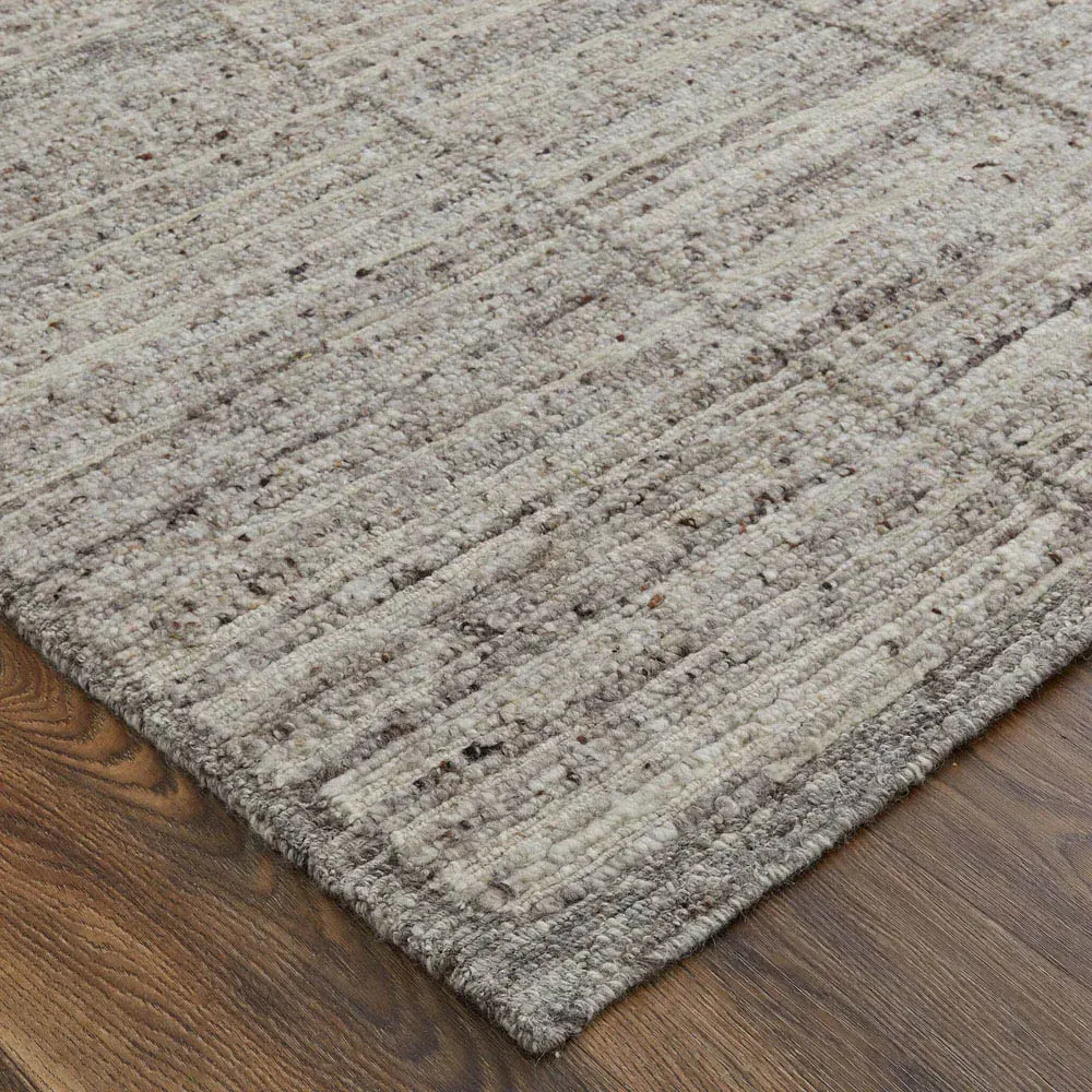 Maeve Abstract Patterned Rug - Grey, Wool