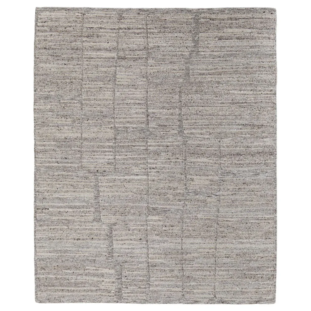 Maeve Abstract Patterned Rug - Grey, Wool