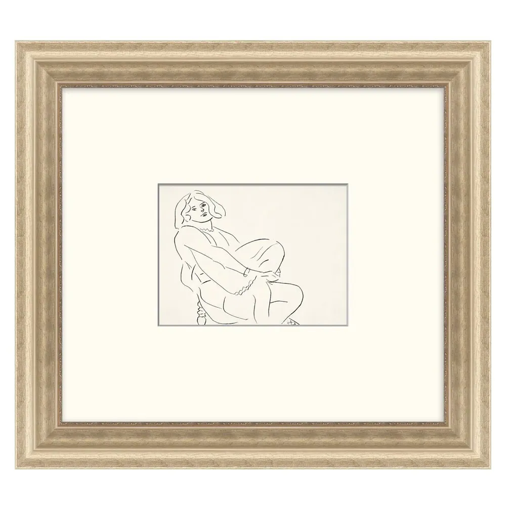 Maeve Figure Champagne Frame Illustration - White, Wood image