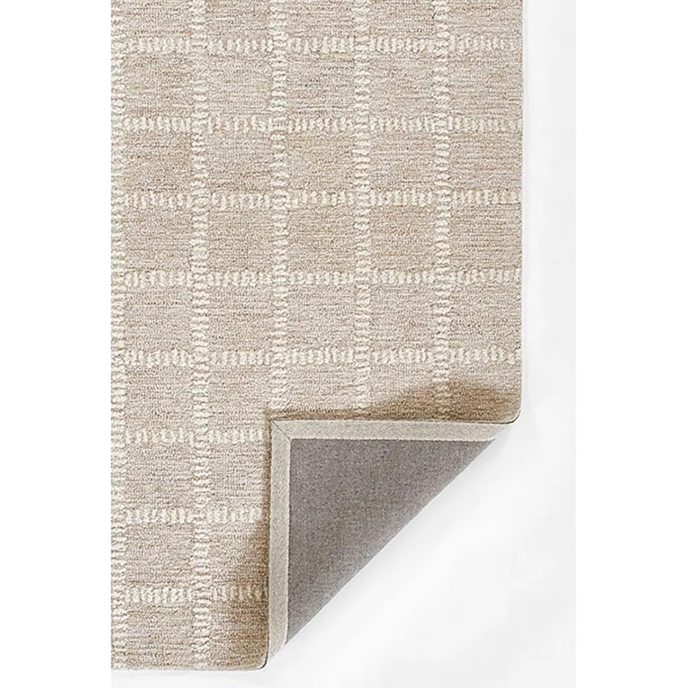 Maeve Grid Patterned Rug - Beige, Wool