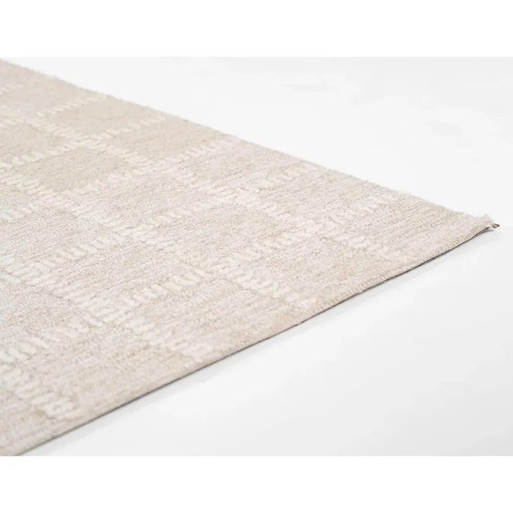 Maeve Grid Patterned Rug - Beige, Wool
