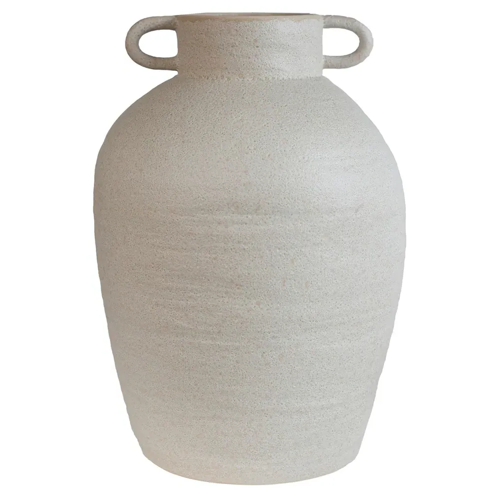 Maeve Large Amphora Table Vase - Beige, Ceramic